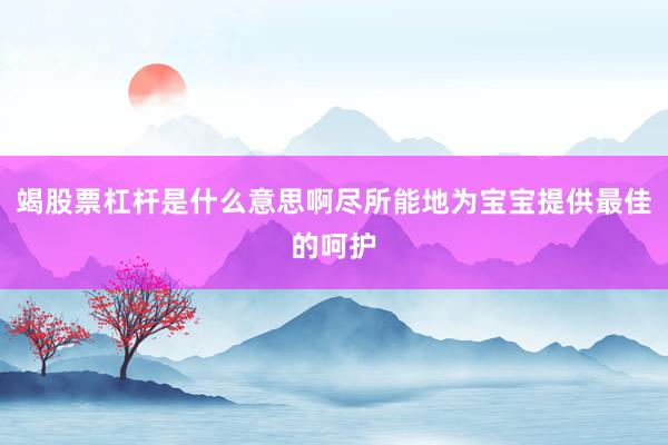 竭股票杠杆是什么意思啊尽所能地为宝宝提供最佳的呵护